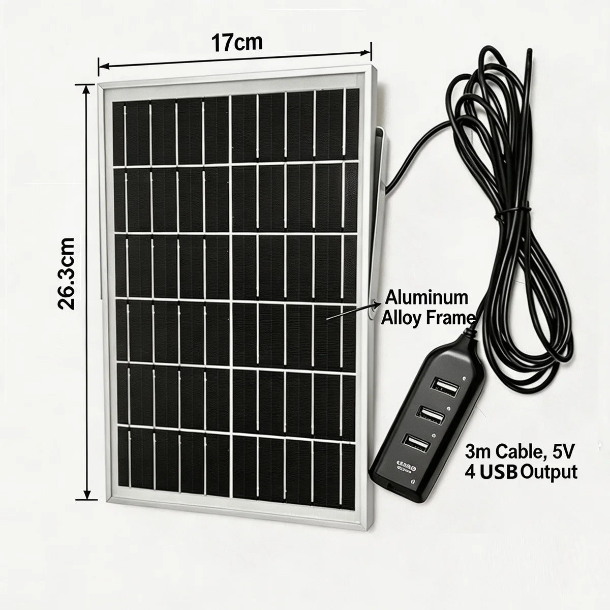 10W 5V Solar Battery Charger For Security Camera Portable Solar Power Panel With Micro USB Type-C Output Solar Panel Charger Kit