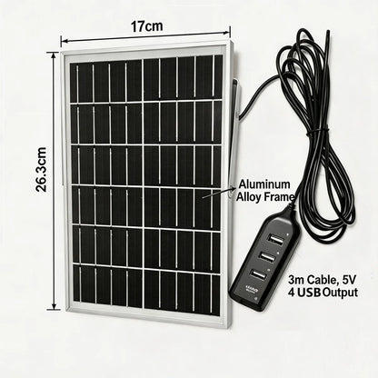10W 5V Solar Battery Charger For Security Camera Portable Solar Power Panel With Micro USB Type-C Output Solar Panel Charger Kit