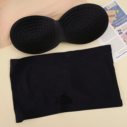 Ice Silk Strapless Bra Girls Seamless Crop Tube Top Bralette for Women Sexy Soft Bras Large Size Bustier Tops Summer Underwear