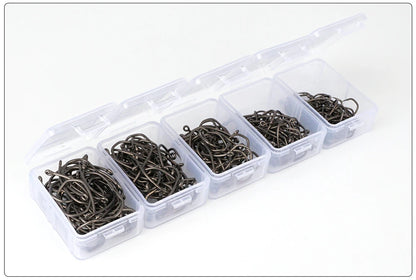 Hirisi 8041 50Pcs PTFE Coated Fish Hook High Carbon Stainless Steel Anti-Rust Sharp Point Barbed With Eye for Fishing Accessory