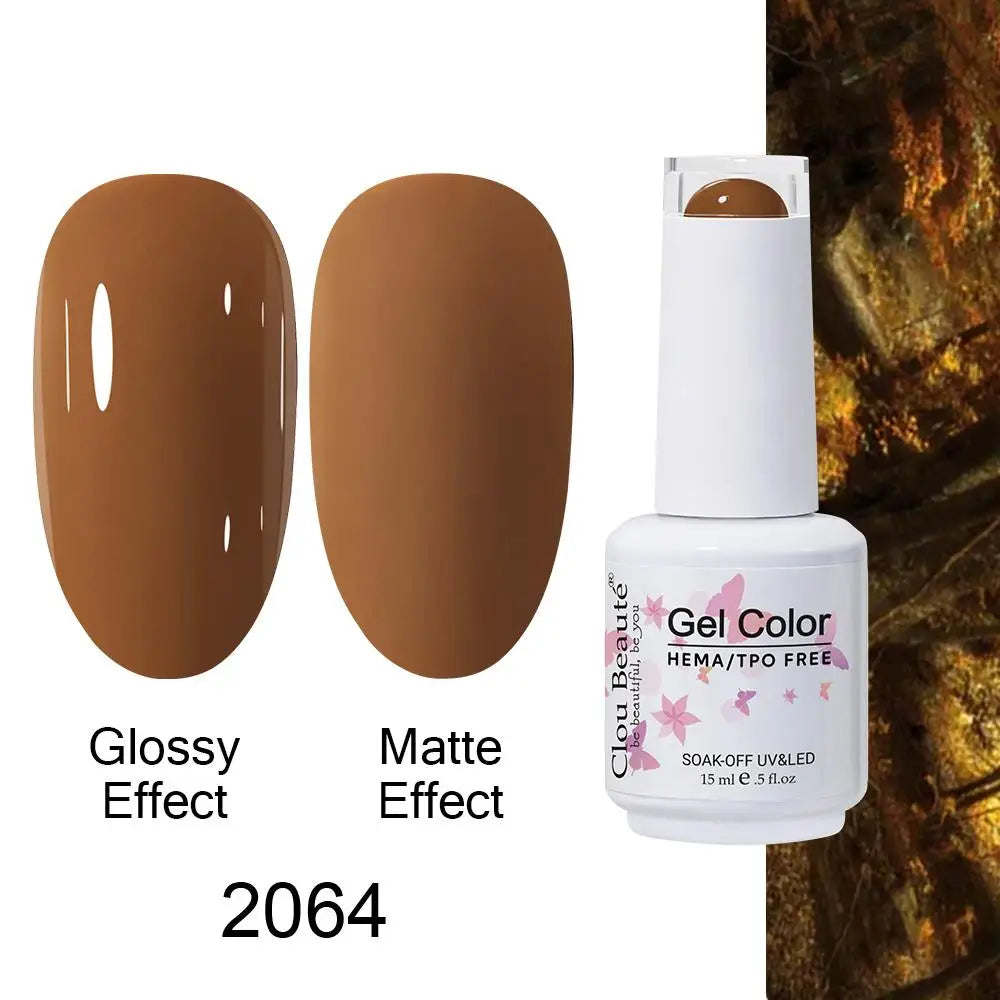 Clou Beaute Gel Nail Polish Neon Brown Royal Blue Red Green Pastal Nude Nail Art Varnishes Gel Lacquer Top Coat UV Gel Nail