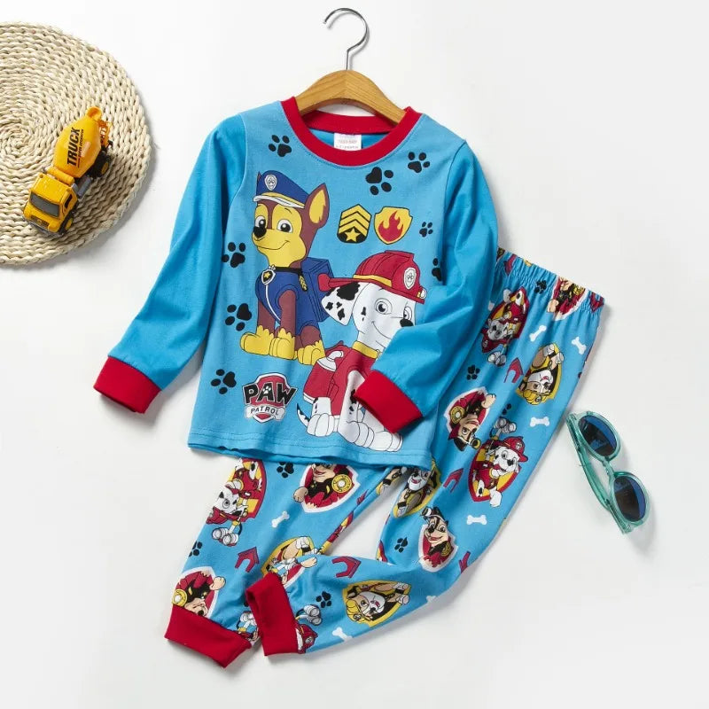 Kids PAW Patrol  Spring Autumn Long Sleeve Boys Clothing Sets Children's Pajamas Girls Cartoon Sleepwear Set Home Clothes 2pcs