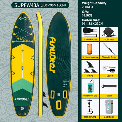 FunWater uppblåsbart SUP-bräde med tillbehör – flera storlekar