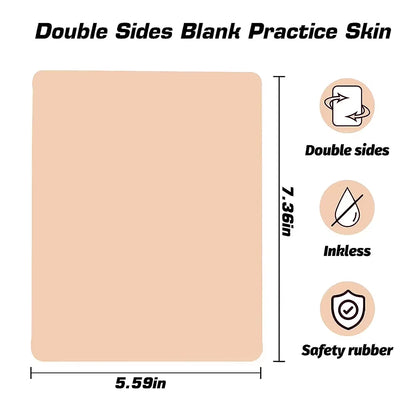 30/20/12/8/6/1PCS Top Tattoo Skin Practice Blank Double Sides Tattoo Beginner Practice Skin Permanent Makeup Fake Skin Supply