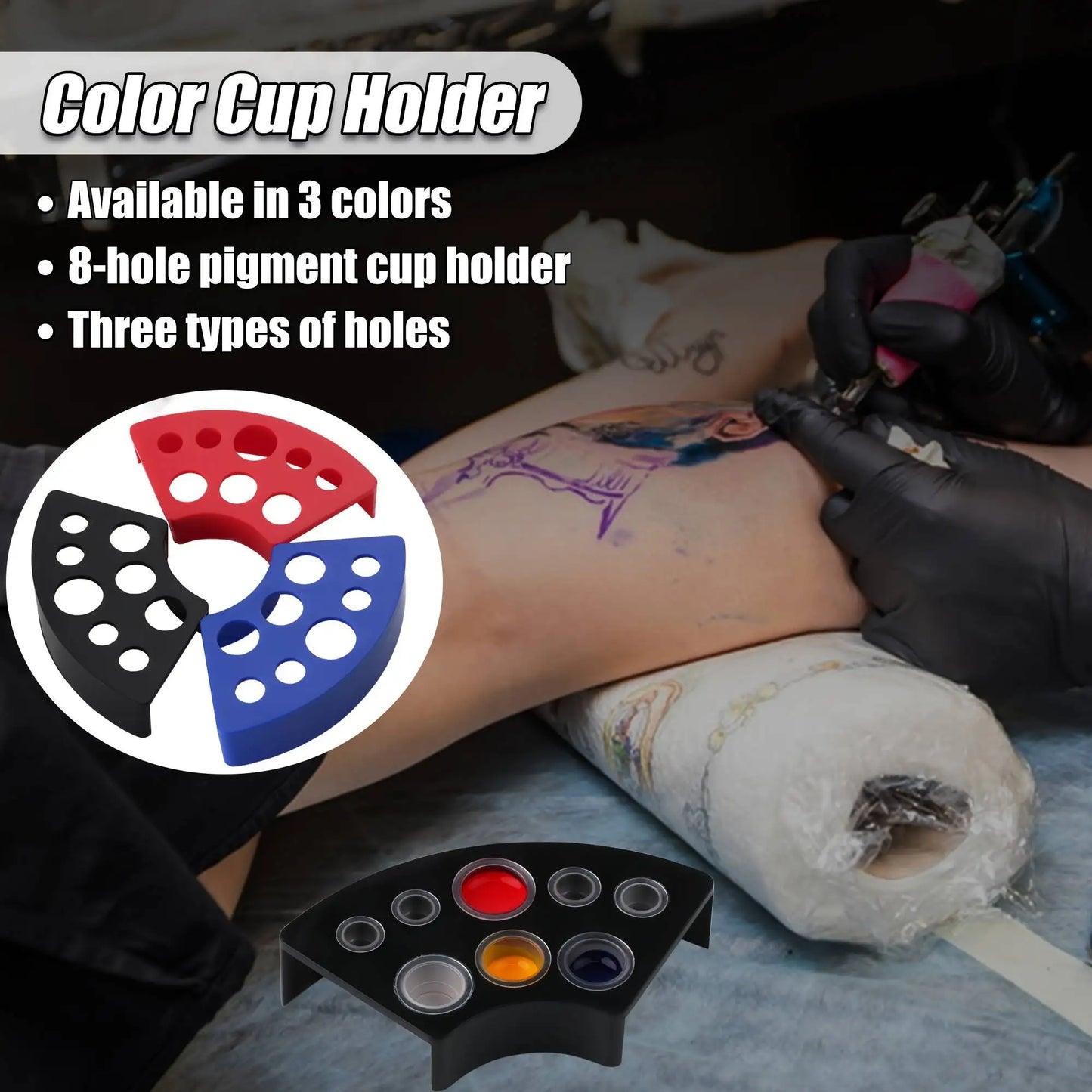 1 Tattoo Pen Holder 1 Ink Tray Tattoo Machine Stand Ink Cup Holder Multi-Functional Tattoo Machine Bracket Ink Tray