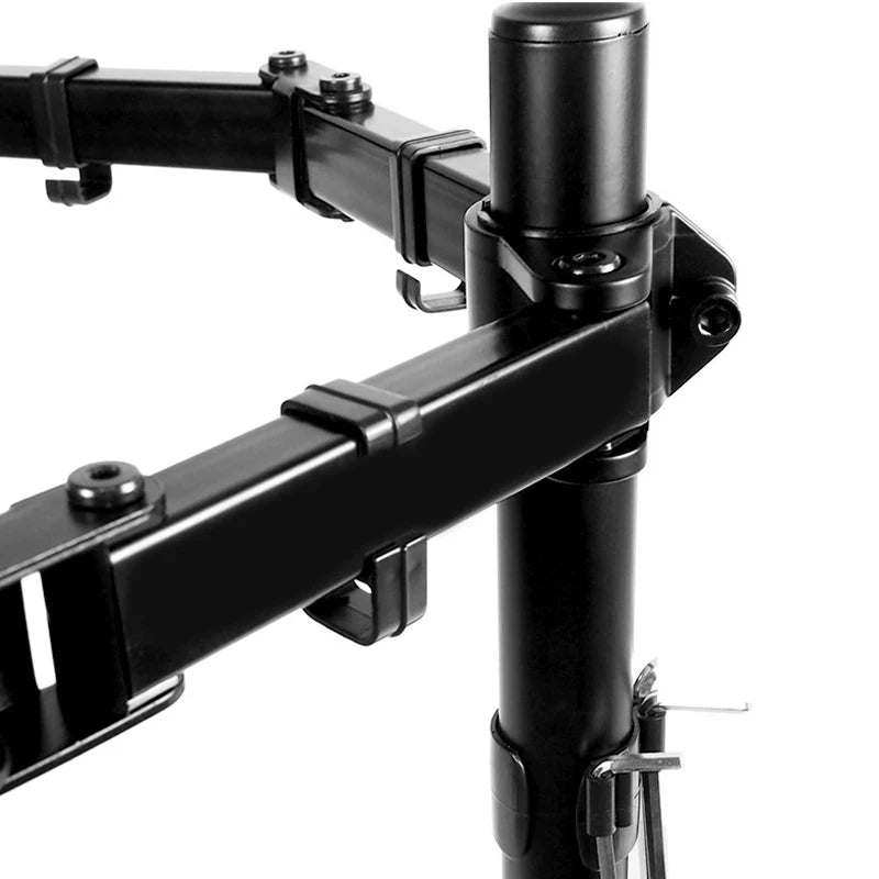 MS02N Laptop Desktop Dual Arm Computer Monitor Bracket 360° Rotary Height Adjustable Monitors Support Mount Stand for 10''-30''
