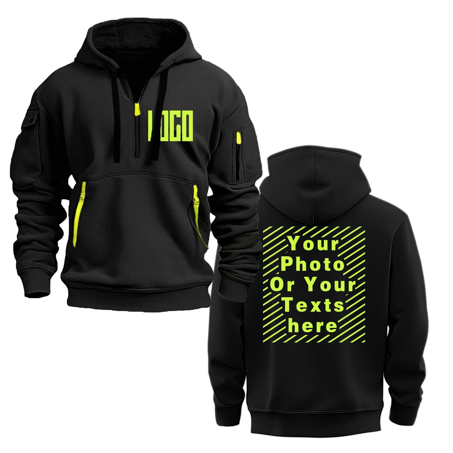 Unisex Hoodie med Eget Tryck – Lös Passform, Flera Fickor | S–XXXL