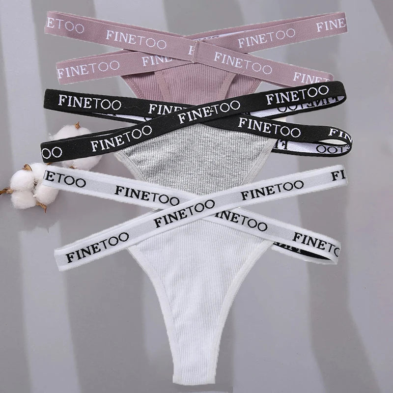 3-pack stringtrosor med korsade sidoband i bomull, M–XL