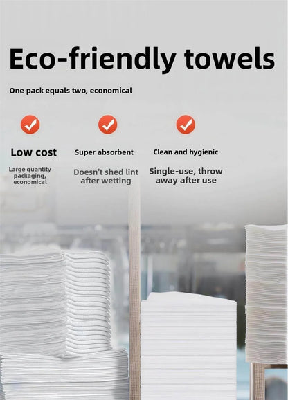Thickened Large Size Disposable Towel for Face Washing Beauty Salon Foot Bath Towel Soft Absorbent Single Layer Plant Fiber