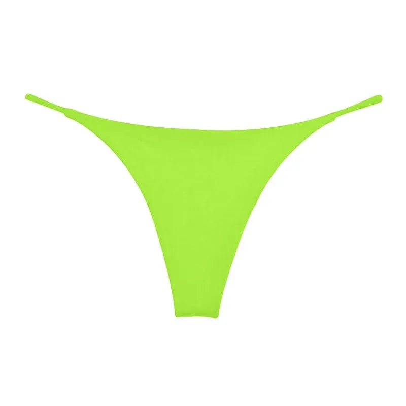 Women Sexy Low Waist G-string Underwear Pure Color Breathable Seamless Thong Thin Lace String Panties Briefs Intimate Lingerie