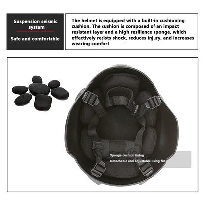 Taktisk hjälm i ABS-plast med justerbar passform, 56–60 cm