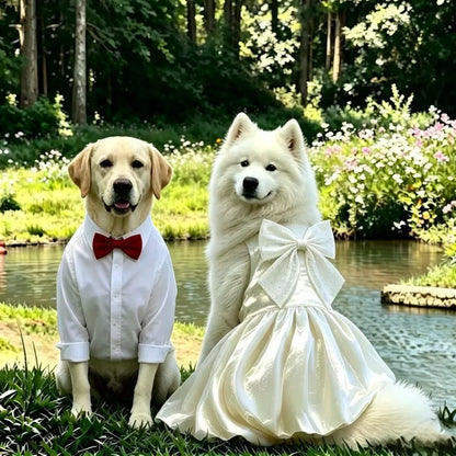 Large Dog Wedding Dress Female Dog Clothes Border Collie Husky Labrador Golden Retriever Big Dog Clothing Party Pet Apparel