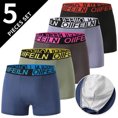 Herr Boxershorts 4/5-pack – Tryckta Plus Size Europeisk Storlek, Dubbel Användning Badshorts