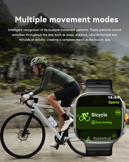 2026New 5G SIM Smart Watch 2.4" AMOLED 8+128GB GPS+NFC WIFI 1000W HD Camera IP68Waterproof Health Monitor Android Smartwatch Men