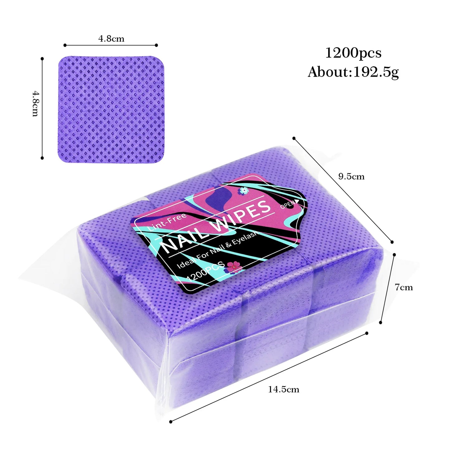 1080pcs Boxed Nail Art Lint-Free Eyelash Glue Wipes Paper Gel Polish Remover Clean Glue Cotton Pads Beauty Cleaning Tools