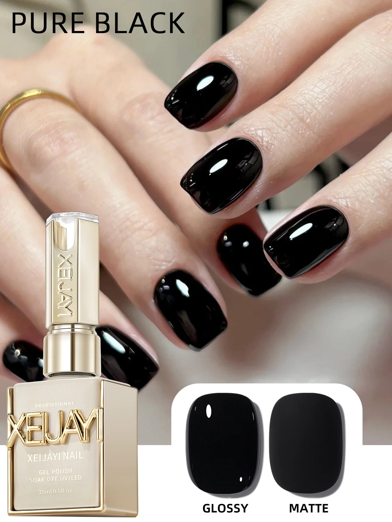 15ml Black And White Gel Nail Polish Starter Pure Soak Off No Wipe Nail Gel Polish Suitable For All Seasons, 4 Colors For Choose