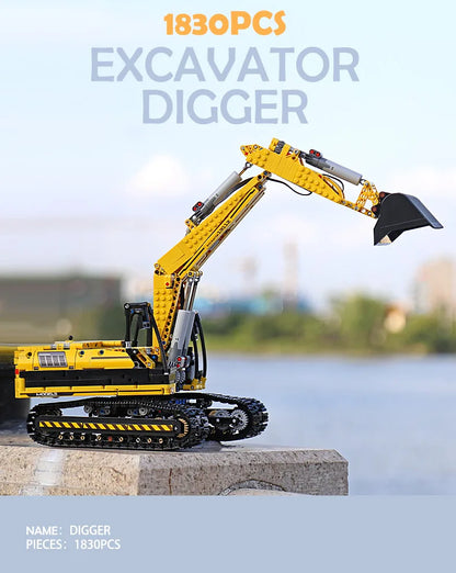 Mould King 13112 Technical Car Toys The MOC-2513 APP&RC Motorized Excavator Model Building Blocks Bricks Kids Christmas Gift