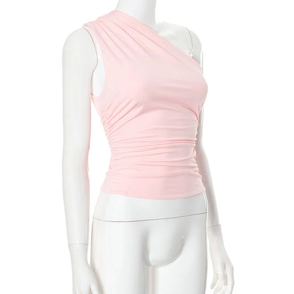 BIDIJONES one-shoulder-topp dam med öppen rygg – enfärgad, S–L