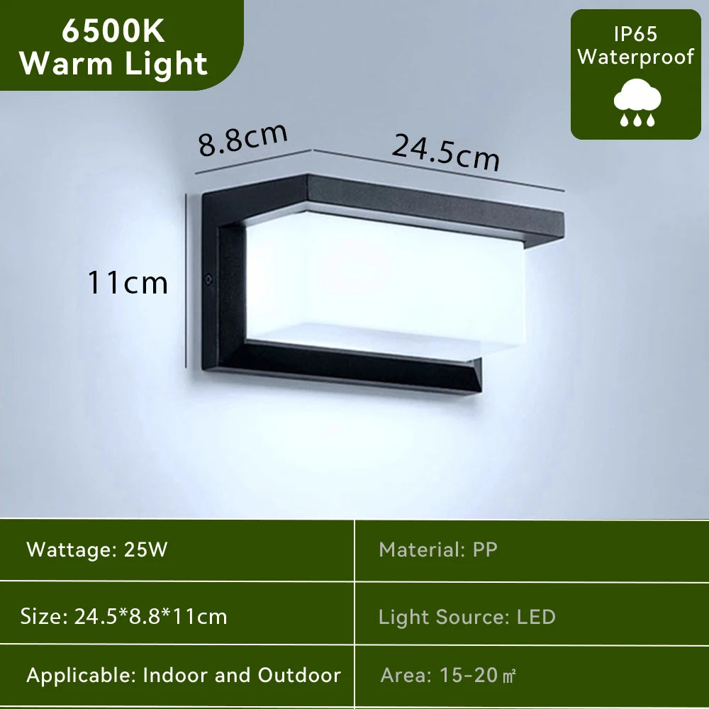 Vattentålig LED Vägglampa Utomhus & Inomhus – 110V/220V, Varmvit/Kallvit, Trappa, Balkong & Trädgård
