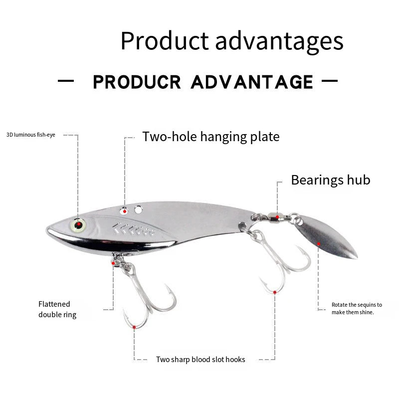 Fishing Lure 5g-30g Freshwater Saltwater Long Cast VIB Lure Zinc Alloy Metal Fish VIB Bait