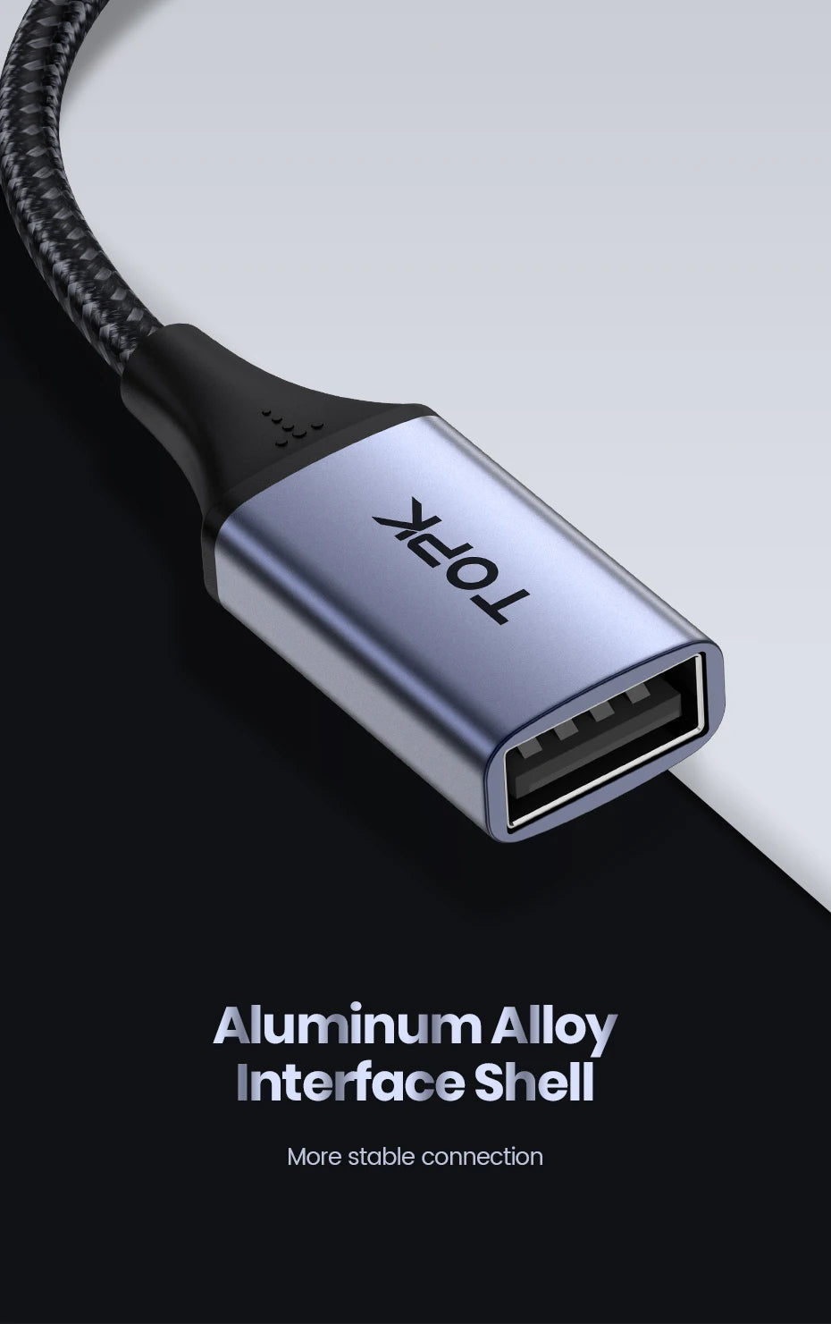 TOPK USB-C till USB-A OTG-adapter – dataöverföring och laddning
