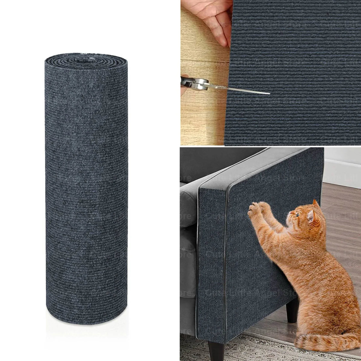 Självhäftande klösmatta för katt 40 × 300 cm – klippbart soffskydd i 7 färger