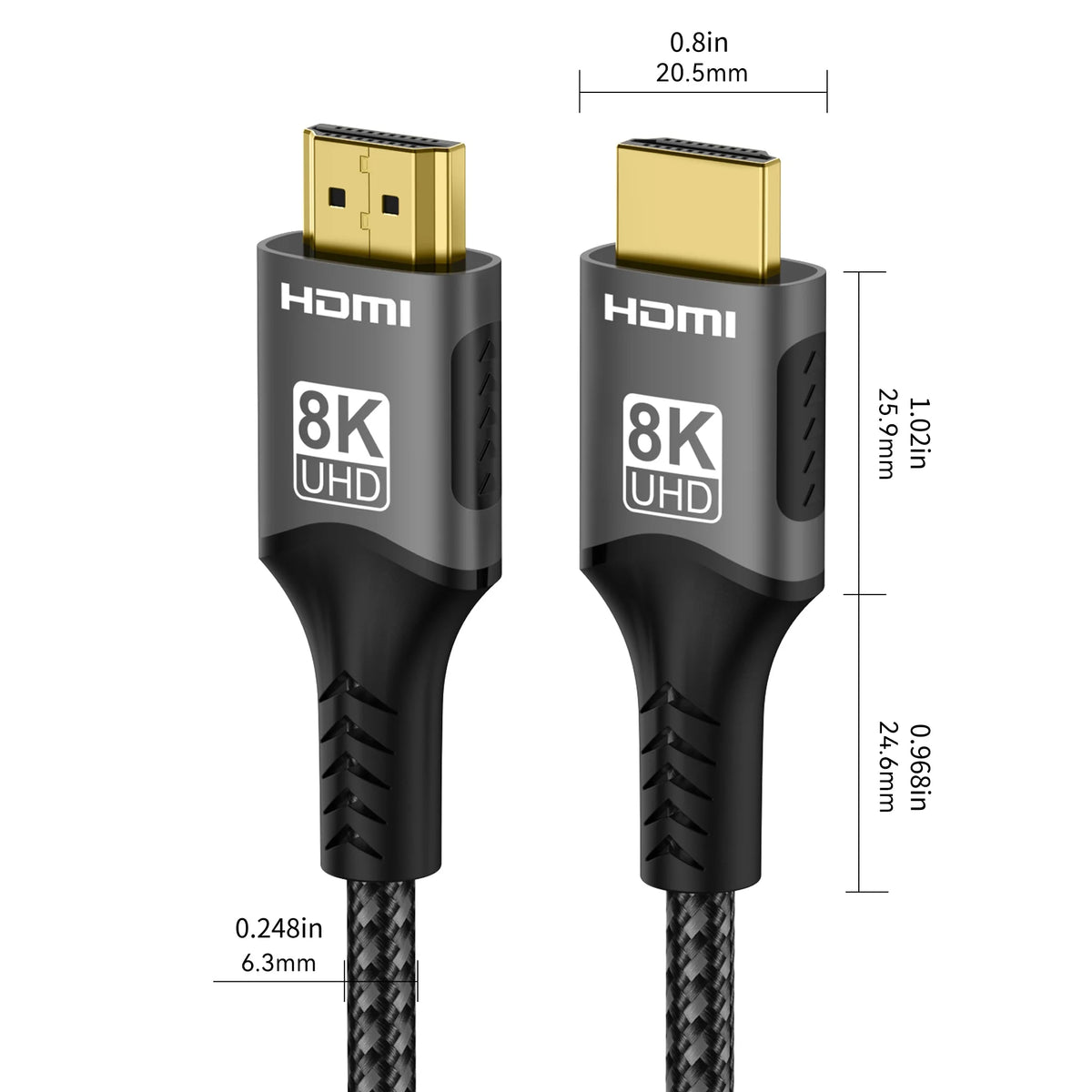 8K HDMI 2.1-kabel 8K@60Hz 48Gbps ARC HDCP Ultra High Speed HDR