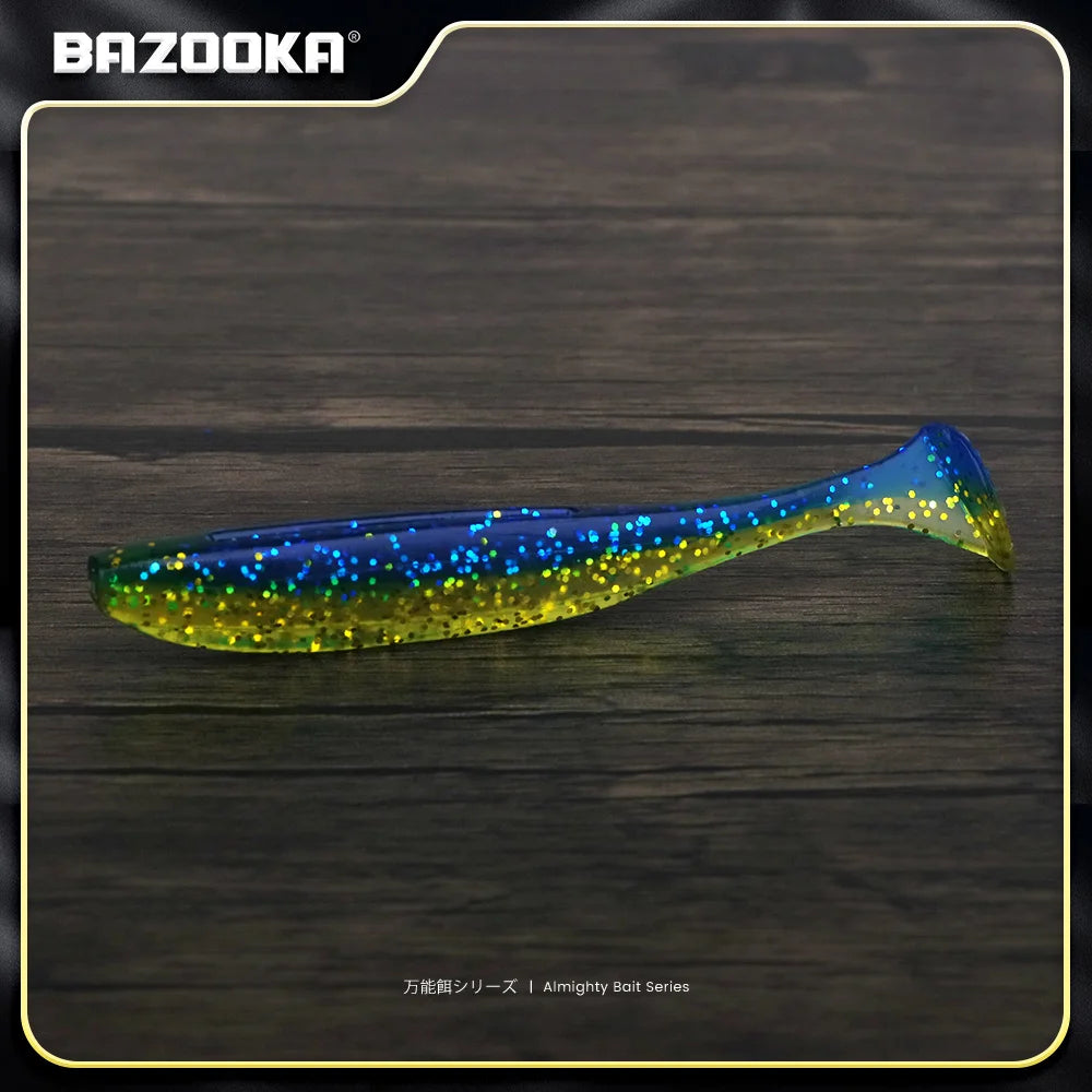 Bazooka Shad Worm Fishing Soft Lure Big Silicone 90 100mm Bait T Tail Easy Shiner Wobbler Swimbait Pesca Trout Pike Bass Winter