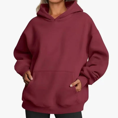 Unisex Oversized Fleece Hoodie – Varm Casual Pullover Plus Size Höst/Vinter, 17 Färger XL–5XL