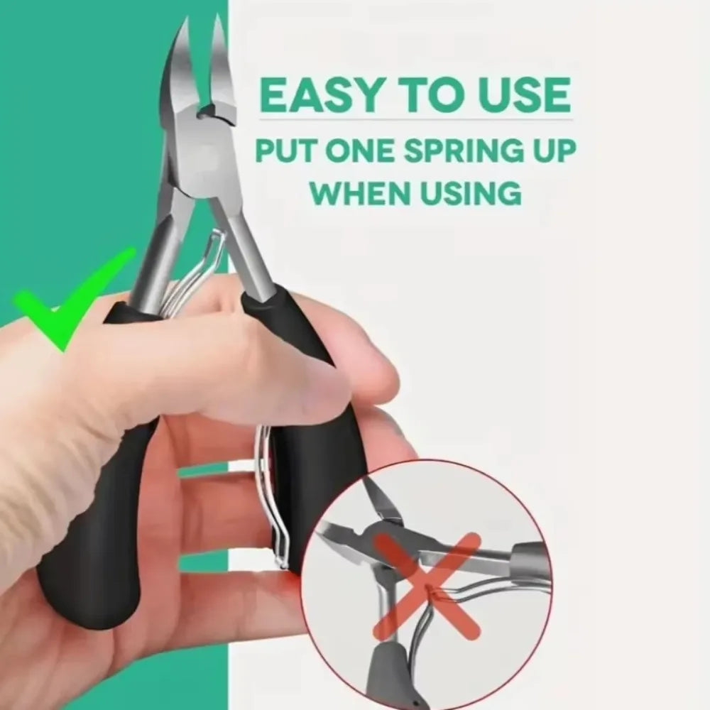 Professional Toe Nail Clippers Cutter Ingrown Toenail Tool Thick Nail Dead Skin Dirt Remover Super Sharp Curved Blade Nail Tools