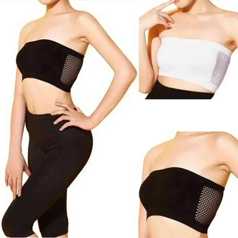 Mesh Breathable Tube Top Seamless Underwear Strapless Stretch Breathable Solid Pattern Hollow Back Bras Casual Summer Intimates