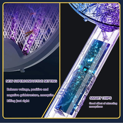 Upgraded 4 In 1 Electric Mosquito Killer Foldable Handheld Bug Zapper USB Rechargeable Fly Swatter With UV Light Trap Insect