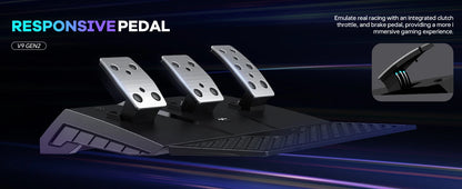 PXN V9 GEN2 Racing Wheel for PC/Xbox/PS4, 270°/900°, Hall 3-Pedal Set, H-Shifter, Dual Paddles, RGB, App