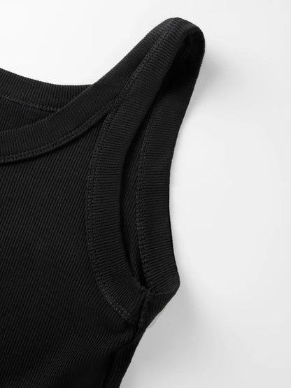 3PCS Y2K Ribbed Cotton Tank Tops Womens Summer Slim O-Neck Sleeveless Casual Soft Breathable Vest Sporty Wear Daily Undershirt