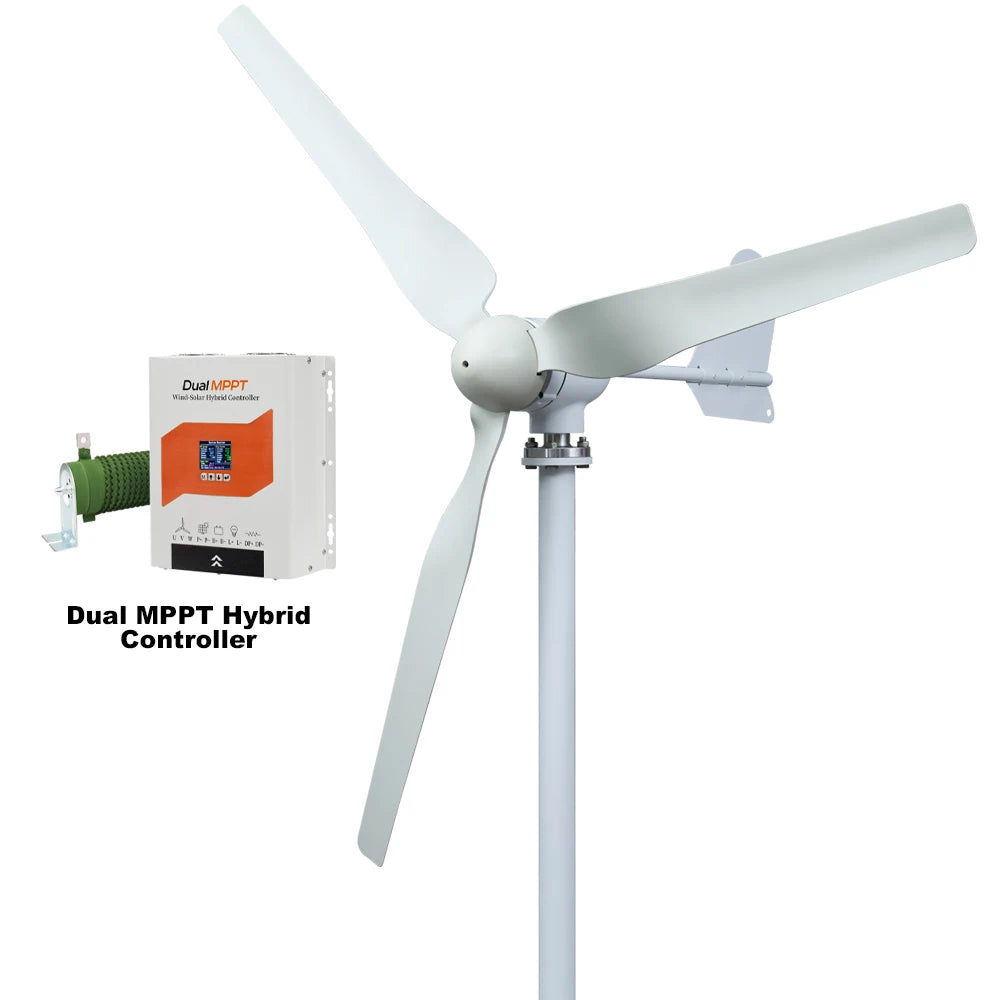 SMARAAD Horisontell Vindturbin 3kW/8kW – Låg Startvindhastighet Hybrid Sol+Vind Off-Grid Batterisystem 12–96V EU-lager Polen CE