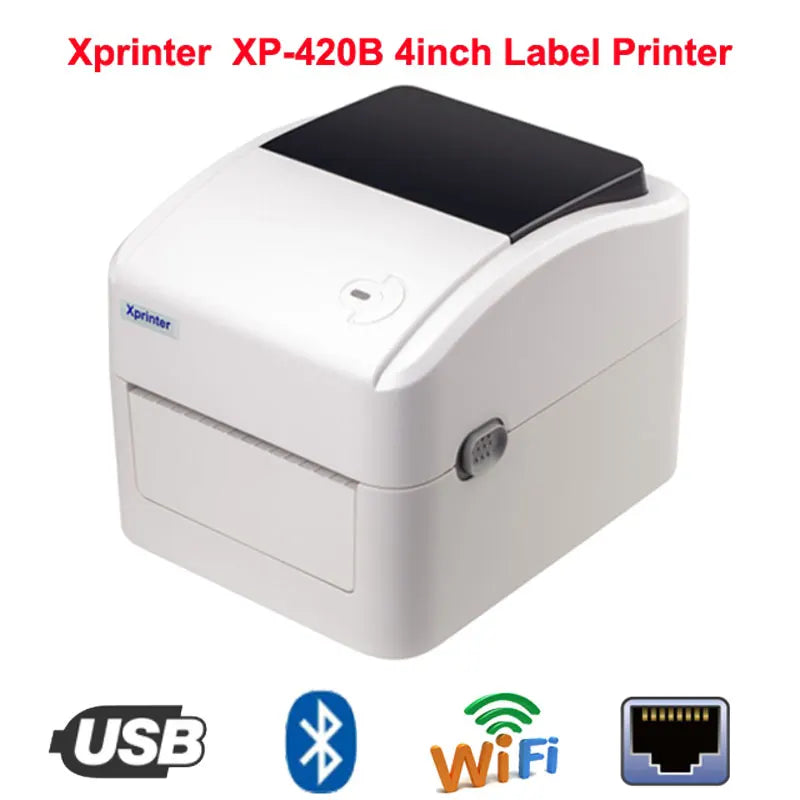 Xprinter Termisk Fraktskrivare 4" – XP-420B 460B 463B USB Bluetooth WiFi Ethernet – DHL FedEx UPS Streckkod 203dpi CE 2026