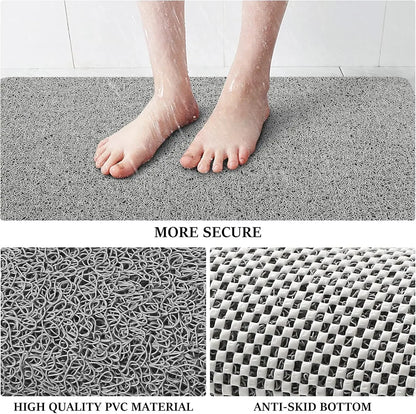 1pcs Shower Mat Bathtub Mat,24x16 inch, Non-Slip Bath Mat with Drain, Quick Drying PVC Loofah Bathmat for Tub Shower,Bathroom
