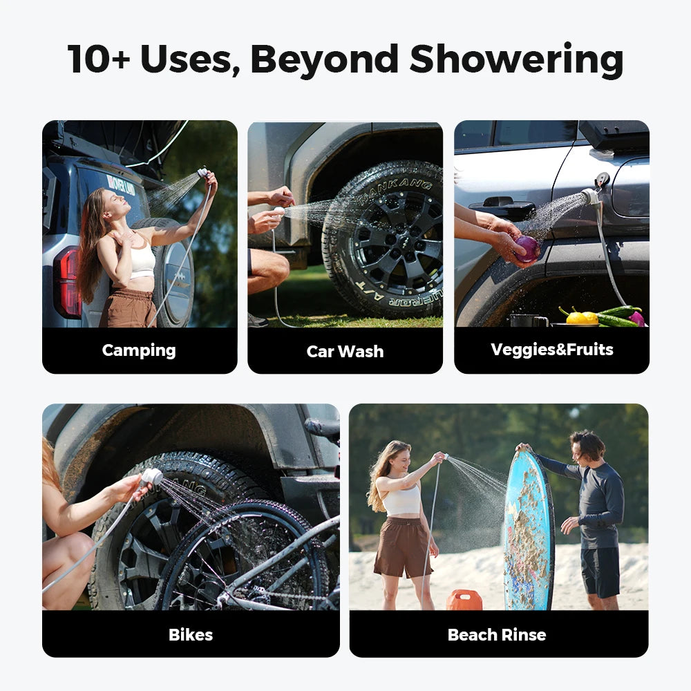 FLEXTAIL TINY SHOWER – Portabel Elektrisk Campingdusch, IPX7, 2500mAh, USB-C, 2 Lägen