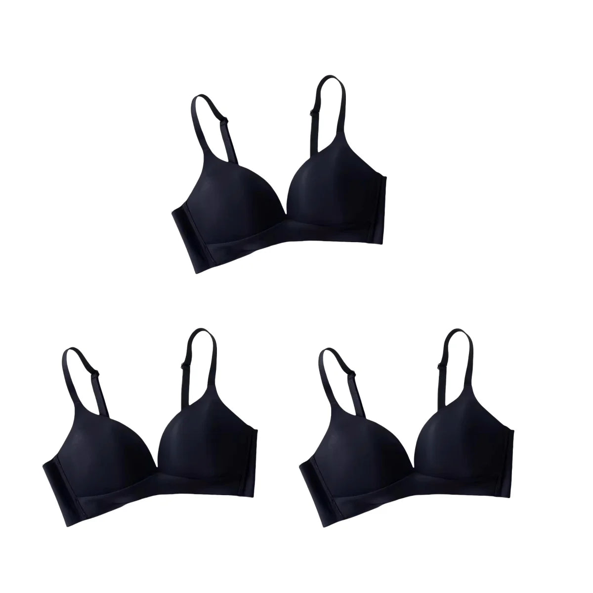 Fenlandwell bygelfri bh dam 3-pack – djup V-ringning och fasta kupor
