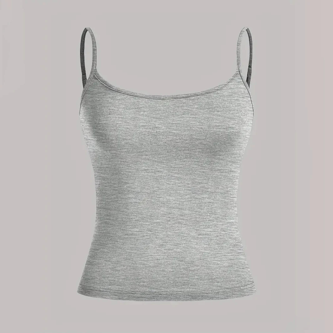 Women Tank Top Strap Slim Top for Summer Fashion Versatile Casual Breathable Micro Elastic Fabric Sleeveless Strap Top