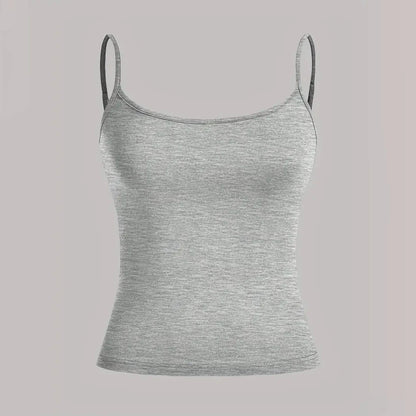 Women Tank Top Strap Slim Top for Summer Fashion Versatile Casual Breathable Micro Elastic Fabric Sleeveless Strap Top