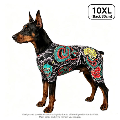 Streetwear Pet Tattoo Suit 4-Way Stretch Full Body Clothes S-10XL Comfortable Dog Cat Costume for Small to Large Pets