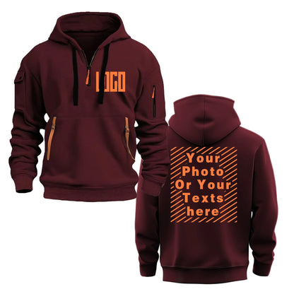 Hoodie Eget Tryck – Unisex Dragkedja & Ärmfickor | Reklamkläder & Profilprodukter
