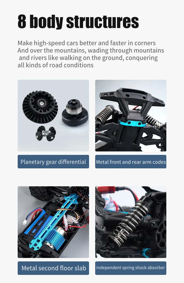 MJX VS RC Car SCY 16101 16102 PRO 4WD 70Km/h 1/16 High Speed Drift Monster Off-road Remote Control Vehicle Electric Crawler
