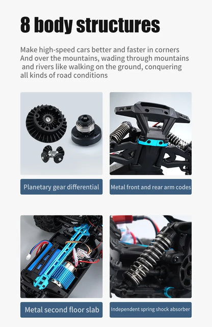 MJX VS RC Car SCY 16101 16102 PRO 4WD 70Km/h 1/16 High Speed Drift Monster Off-road Remote Control Vehicle Electric Crawler