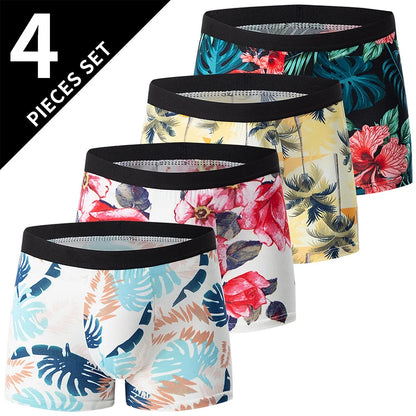 Herr Boxershorts 4/5-pack – Tryckta Plus Size Europeisk Storlek, Dubbel Användning Badshorts