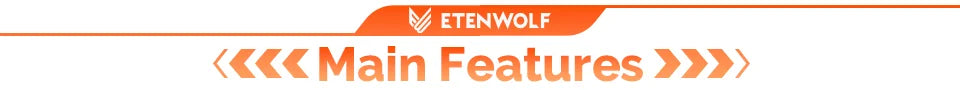 ETENWOLF AIR 3 Mini Elektrisk Luftpump – 2600 mAh, 360 L/min, Campinglampa 600 lm, 5 Munstycken