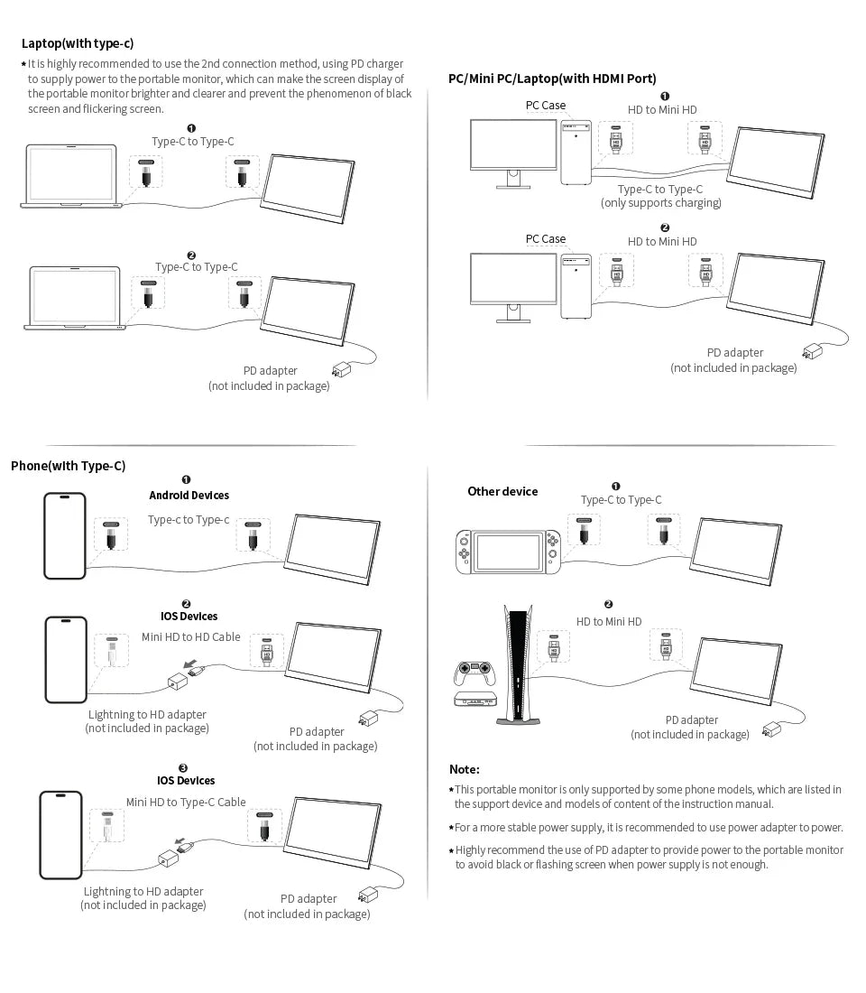 13.3 Inch 2K QHD Portable Monitor, 400 Nits, 100% SRGB, 16:10 Aspect Ratio, Built-in Speakers, VESA Mountable, Integrated Hidden