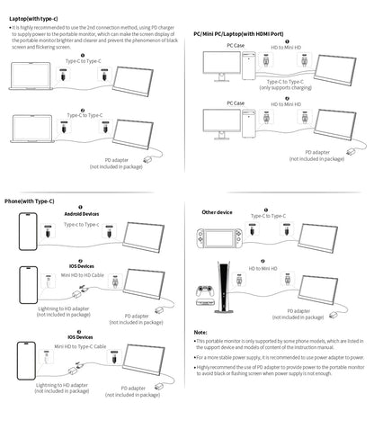 13.3 Inch 2K QHD Portable Monitor, 400 Nits, 100% SRGB, 16:10 Aspect Ratio, Built-in Speakers, VESA Mountable, Integrated Hidden