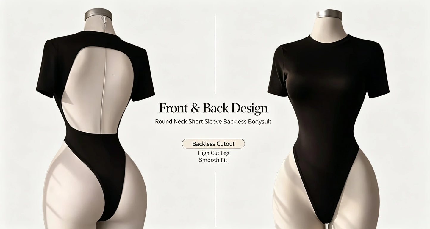 Women's High-Quality Backless Bodysuit Basic Solid Color Comfortable Fit Underwear